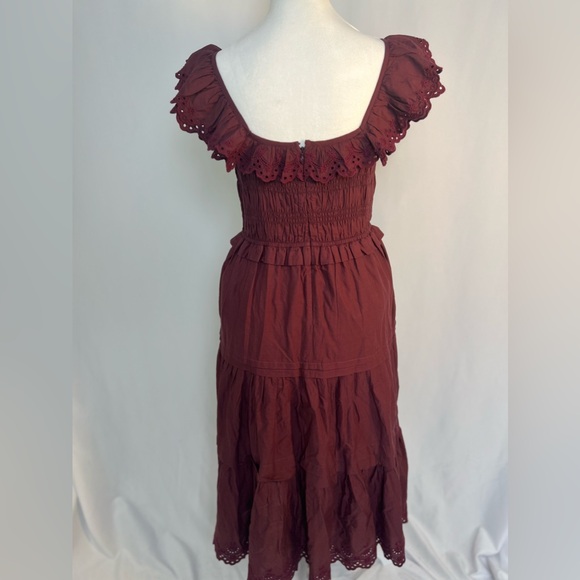NWOT / Madewell Petite Lucie Embroidered Cotton Midi Dress - Picture 8 of 9